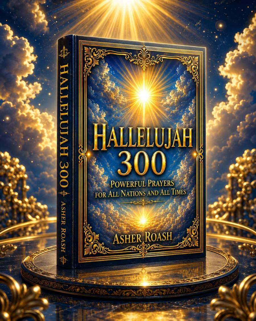 Hallelujah 300 prayer book presented in golden light